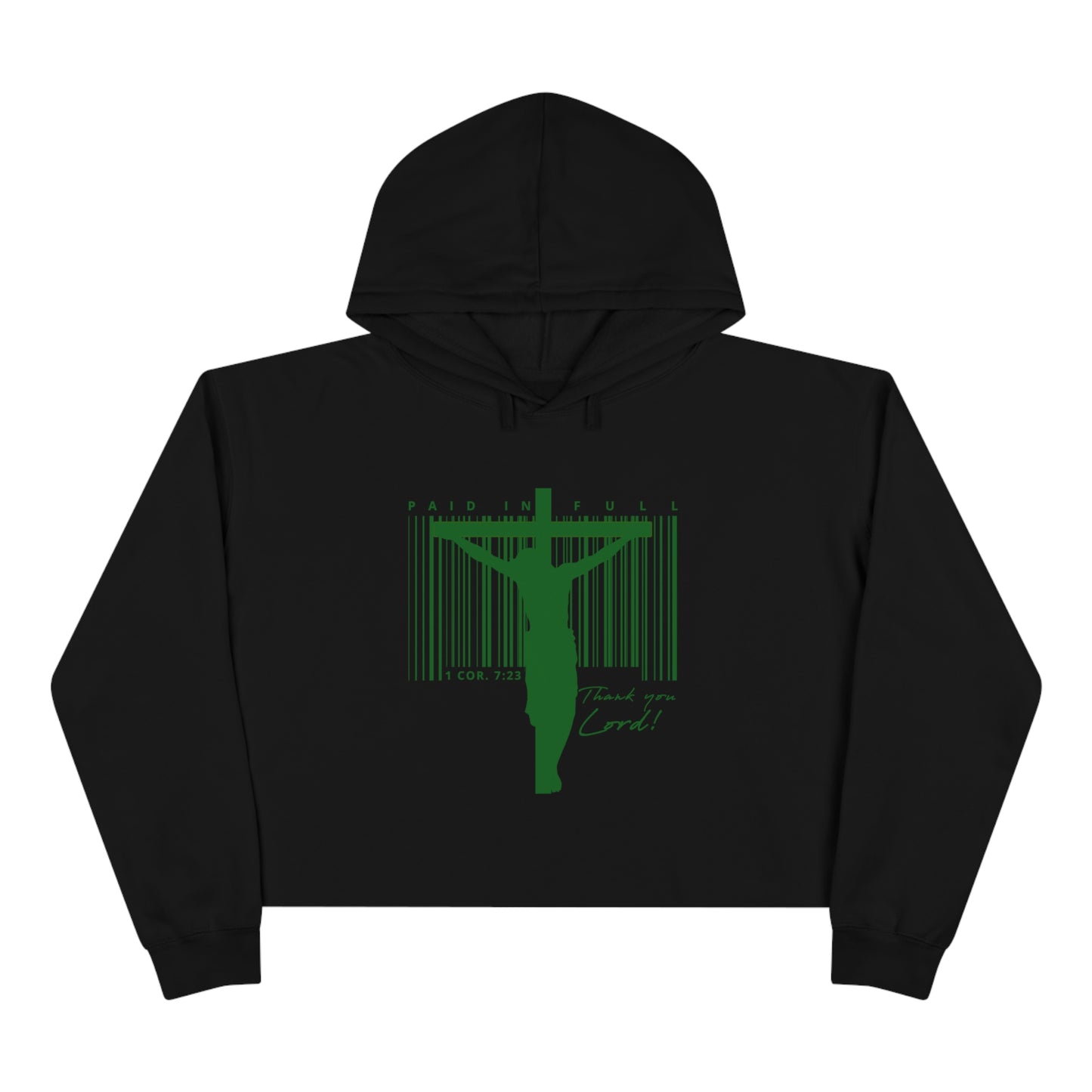 PAID IN FULL Crop Hoodie - Green