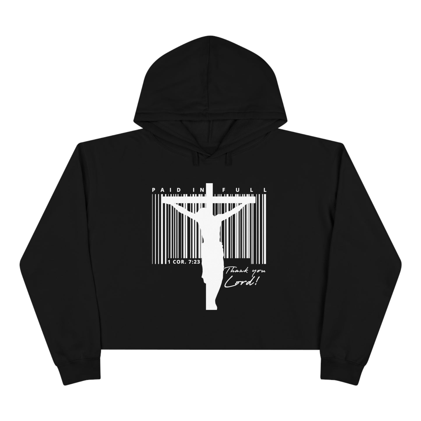 PAID IN FULL Crop Hoodie - White