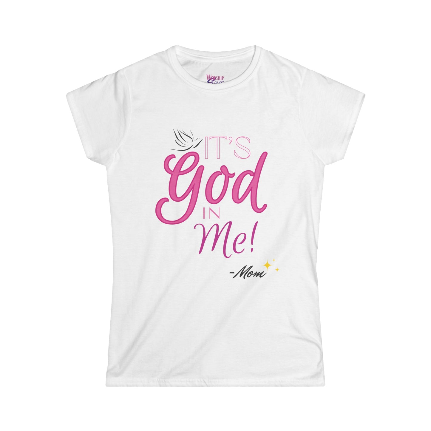 Mom message Women's Softstyle Tee-Pink