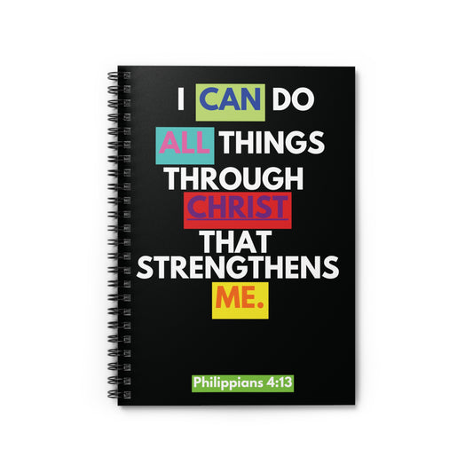 Philippians 4:13 Student Spiral Notebook - Ruled Line