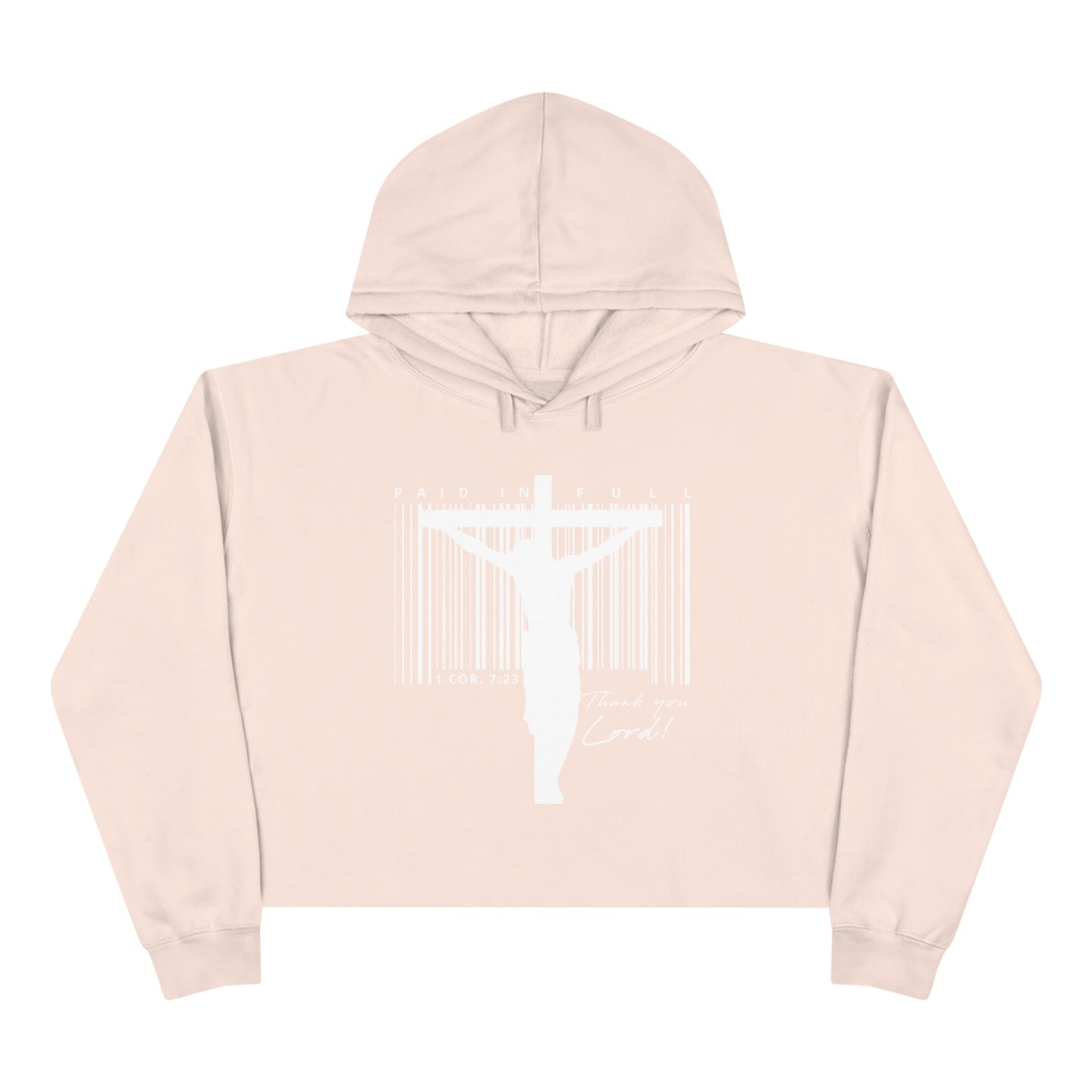 PAID IN FULL Crop Hoodie - White