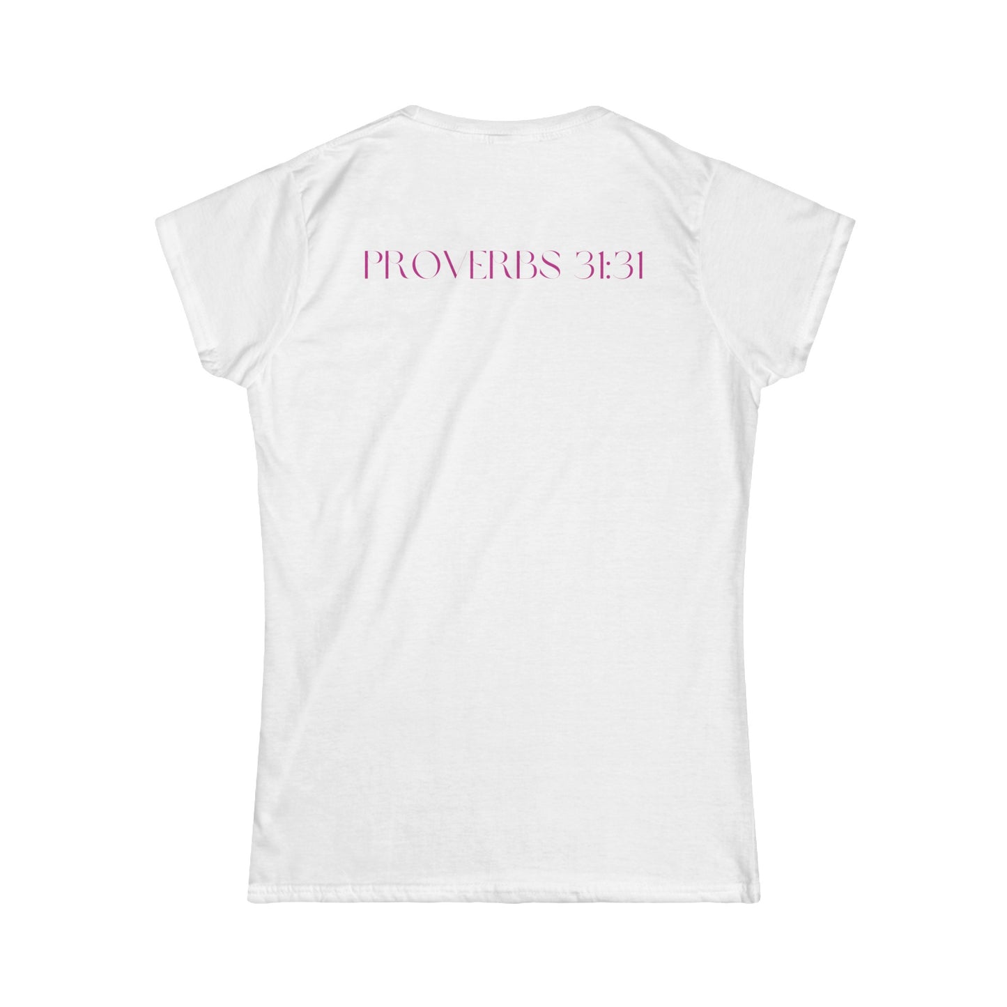 Mom message Women's Softstyle Tee-Pink